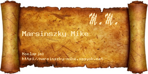 Marsinszky Mike névjegykártya